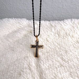 New Mens two tone cross pendant chain by Anthony Jacobs
